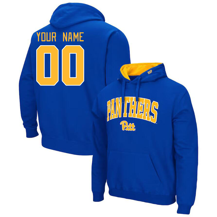 Custom Pitt Panthers Name And Number College Hoodie-Royal - Click Image to Close